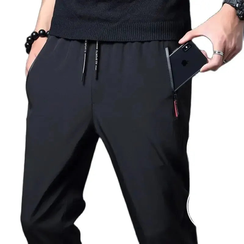 Men's Slim Fit Jogger Pants - Elastic Waist, Classic Colors, Plus Sizes (4XL-5XL)