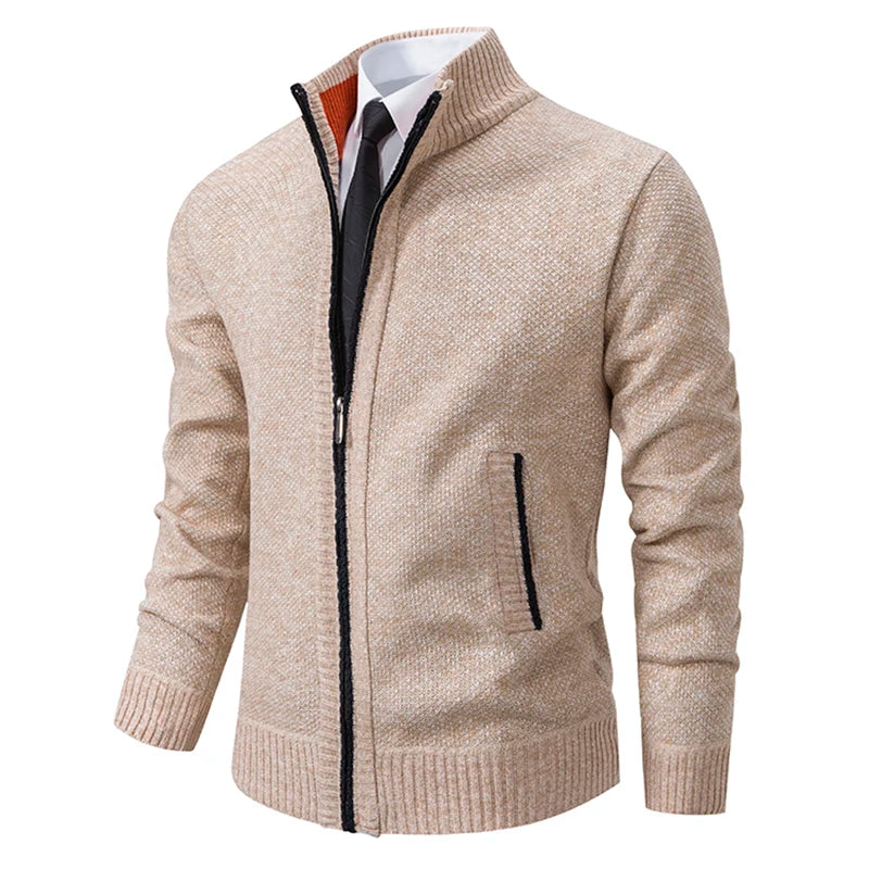 Men's Fleece Sports Jacket | Autumn/Winter Stand Collar Zip Cardigan