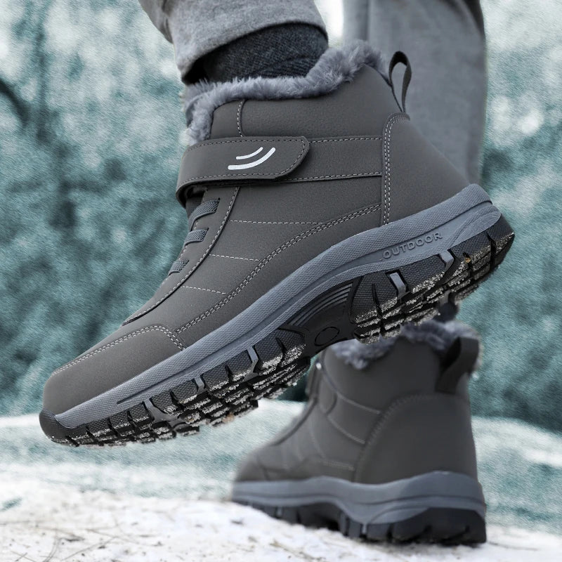 Men's Snow Boots – Winter, Non-Slip, Warm Fur, Ankle, Outdoor, Hiking, Motorcycle Boots