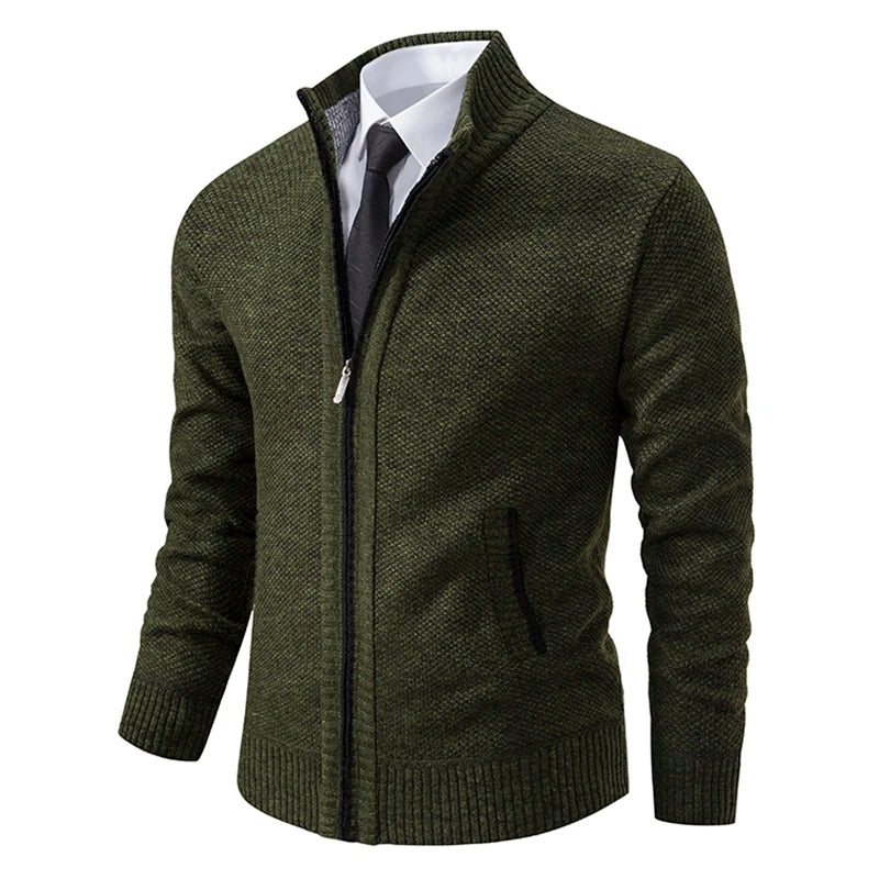 Men's Fleece Sports Jacket | Autumn/Winter Stand Collar Zip Cardigan