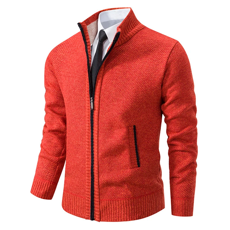 Men's Fleece Sports Jacket | Autumn/Winter Stand Collar Zip Cardigan