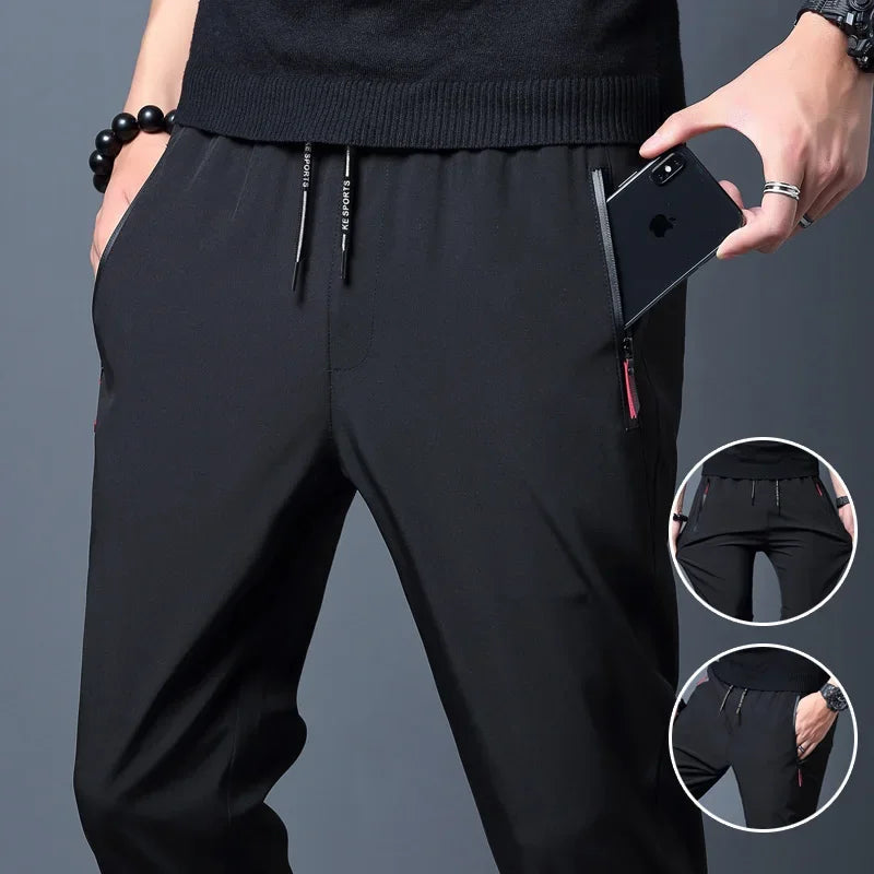 Men's Slim Fit Jogger Pants - Elastic Waist, Classic Colors, Plus Sizes (4XL-5XL)