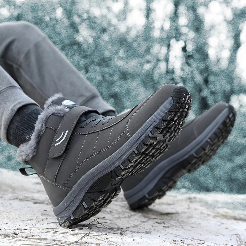 Men's Snow Boots – Winter, Non-Slip, Warm Fur, Ankle, Outdoor, Hiking, Motorcycle Boots