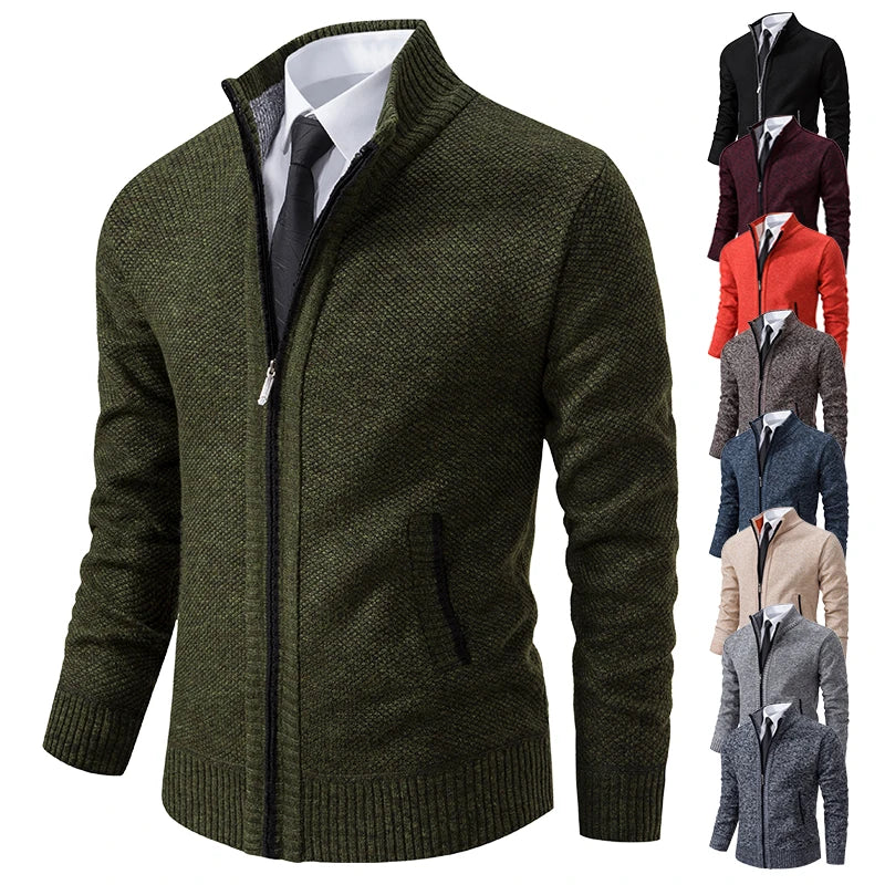 Men's Fleece Sports Jacket | Autumn/Winter Stand Collar Zip Cardigan