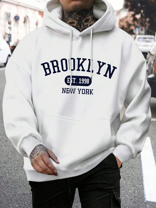 "Brooklyn 1998 NY Oversized Harajuku Hoodie – Men's Autumn Fashion."