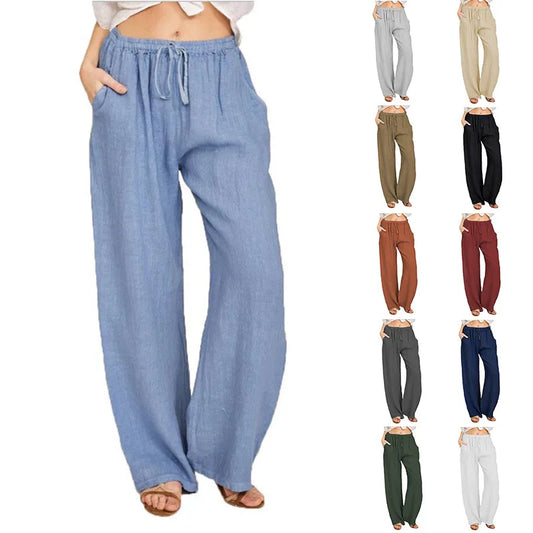 Summer and Autumn New Casual Women's Wear/ Loose Cotton Hemp Casual Pants