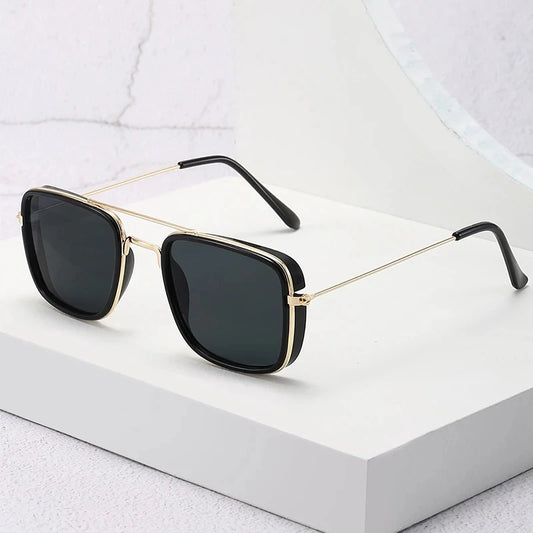 Retro Metal Square Sunglasses - UV Protection, European & Korean Style