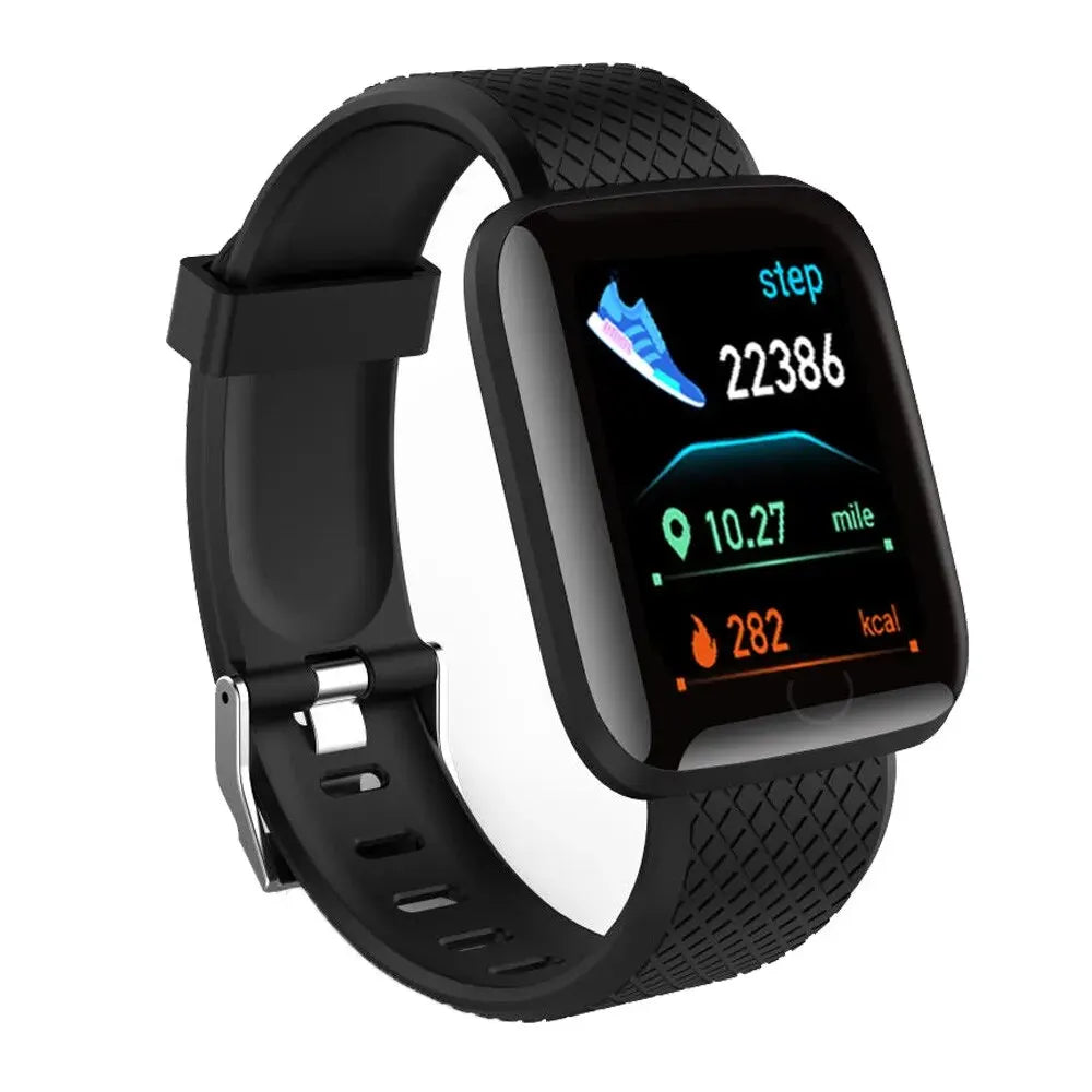 "Smartwatch for Men, Women & Kids - Messages, Music, Sports, Step & Calorie Tracker, Alarm - D13 116Plus"