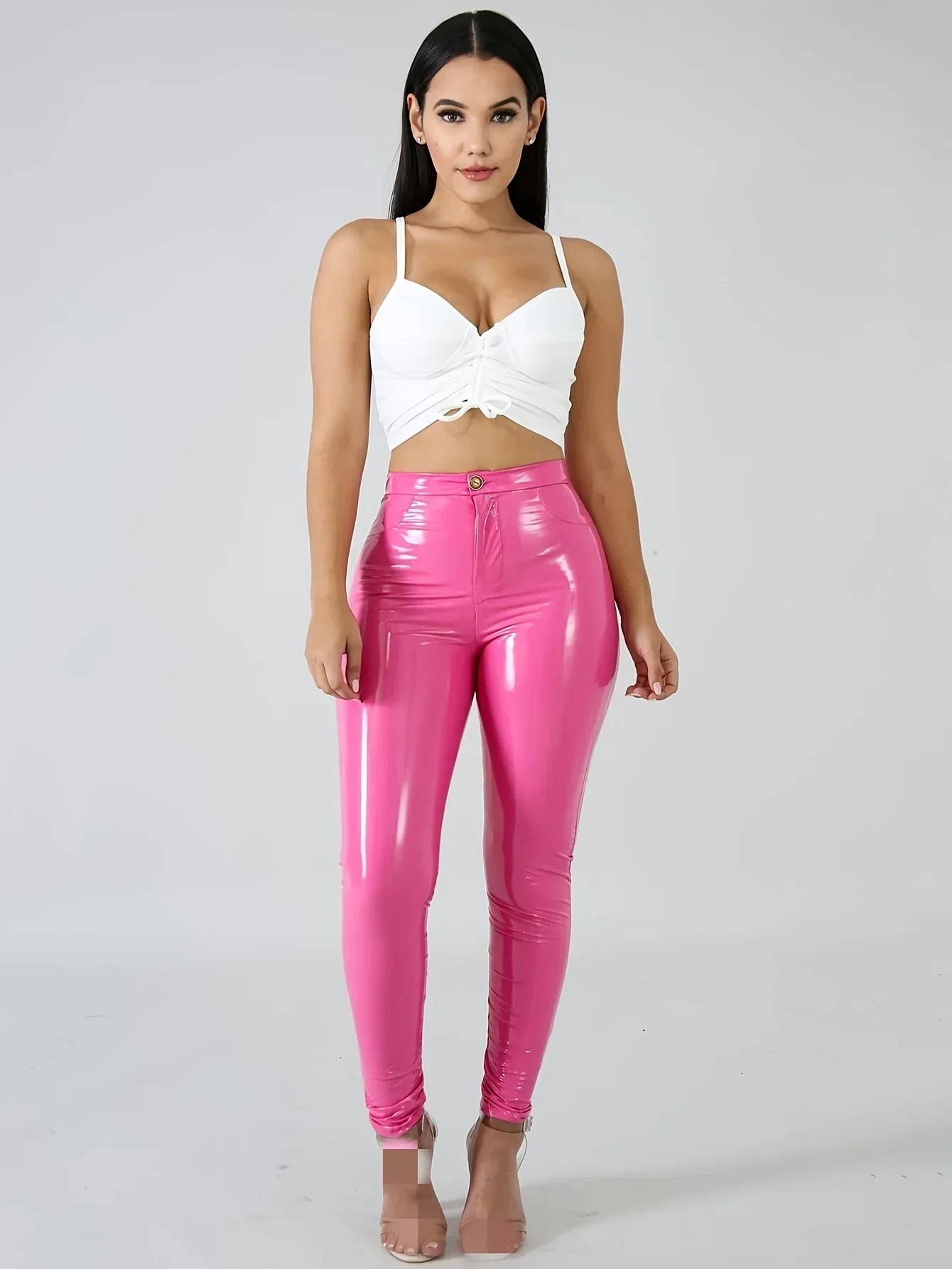 Women’s Latex Faux PU Leather Pants – High Waist, Push-Up, Skinny, Pencil Fit, Sexy Solid Color, Fall/Winter Trousers