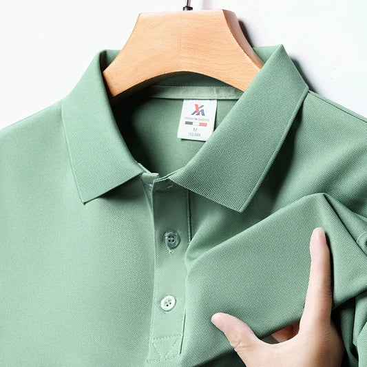 Men's Fashion Solid Short Sleeved Polo Shirt Summer Comfortable Top