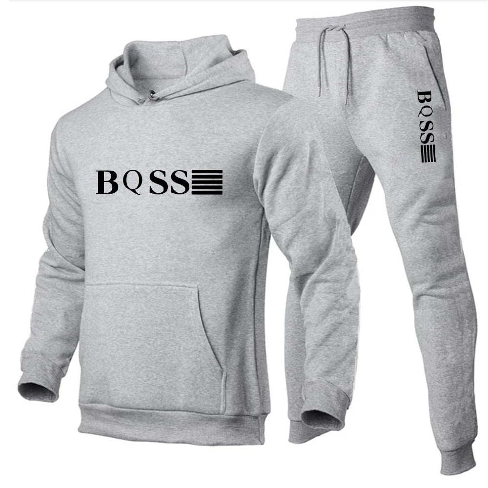 Men's Sports Tracksuit: Hoodie & Pants Set, Running, Casual, Sweatshirt & Sweatpants.