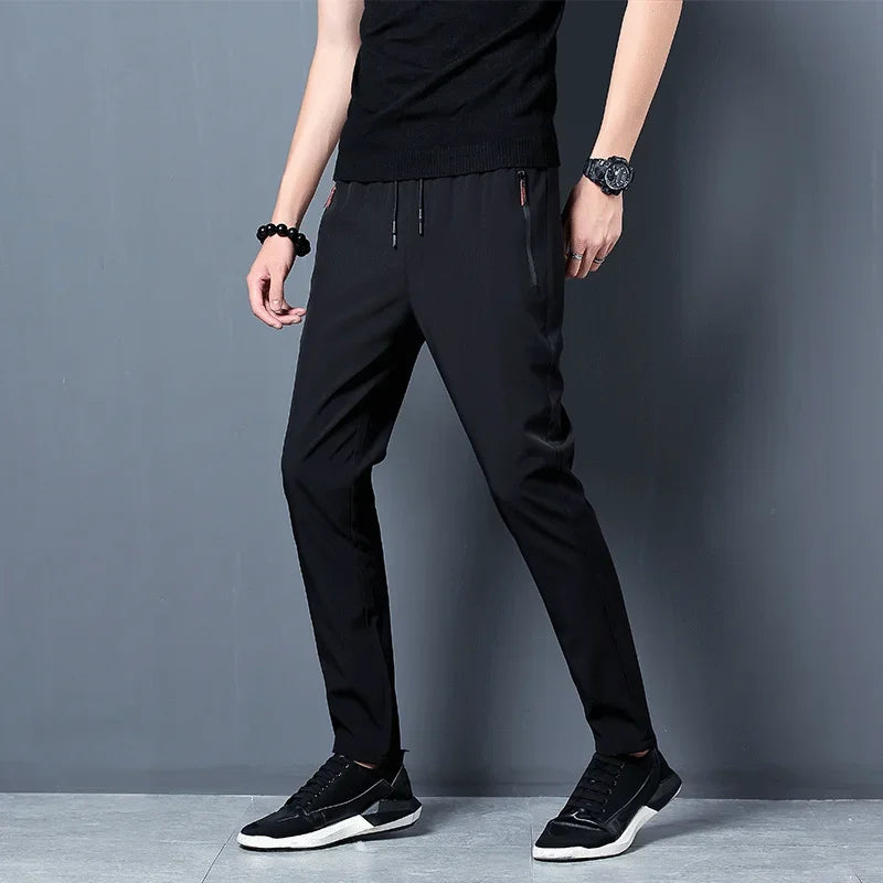 Men's Slim Fit Jogger Pants - Elastic Waist, Classic Colors, Plus Sizes (4XL-5XL)