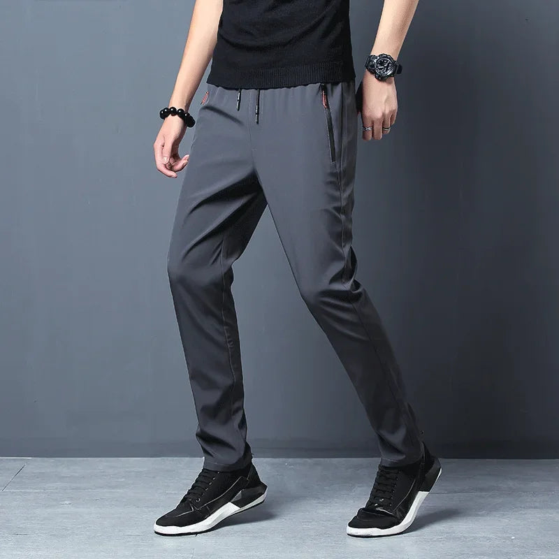 Men's Slim Fit Jogger Pants - Elastic Waist, Classic Colors, Plus Sizes (4XL-5XL)