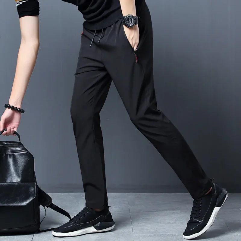 Men's Slim Fit Jogger Pants - Elastic Waist, Classic Colors, Plus Sizes (4XL-5XL)