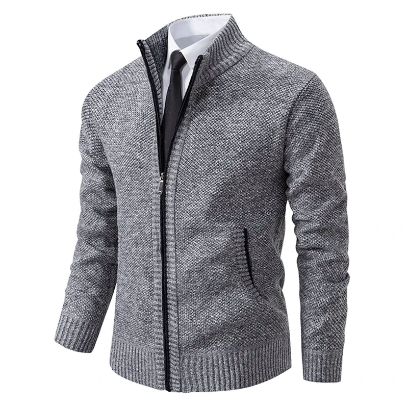 Men's Fleece Sports Jacket | Autumn/Winter Stand Collar Zip Cardigan