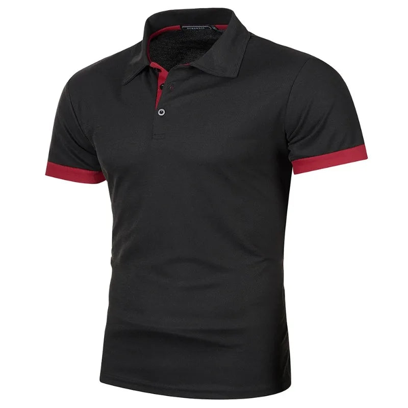 New Men's Polo Shirt: Short sleeve, solid color, lightweight, lapel, streetwear, perfect for summer jogging and sports.