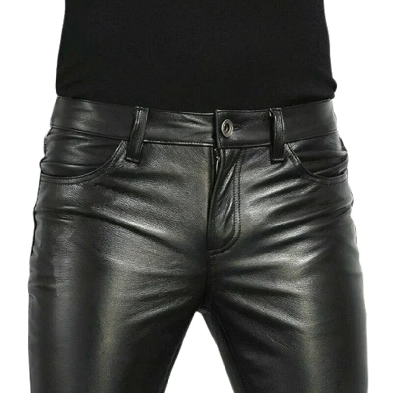 Choice Men's PU Leather Pants – Rock Style, Nightclub, Slim Fit, Skinny Motorcycle Trousers