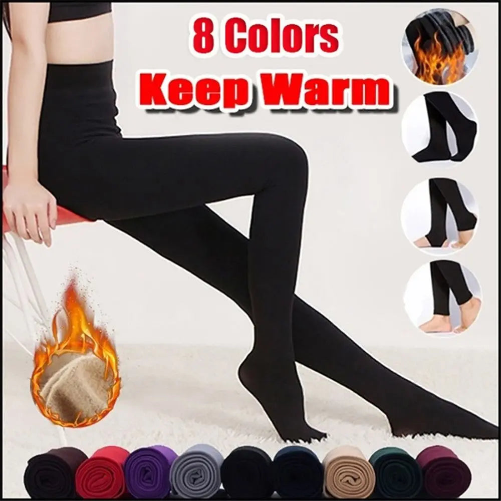 Women Thermal Warm Thick Pantyhose Fluff Lined Stretch Leggings