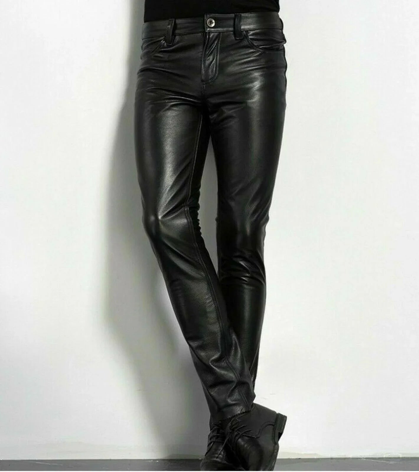 Choice Men's PU Leather Pants – Rock Style, Nightclub, Slim Fit, Skinny Motorcycle Trousers