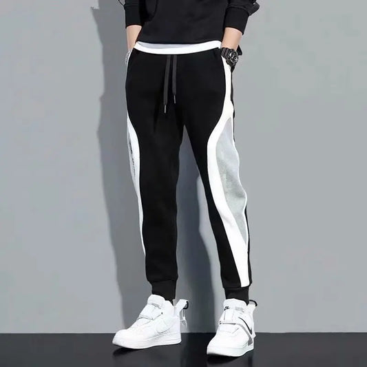 2024 Men's Loose Fit Patchwork Pants | Spring/Autumn Casual Sports Trousers