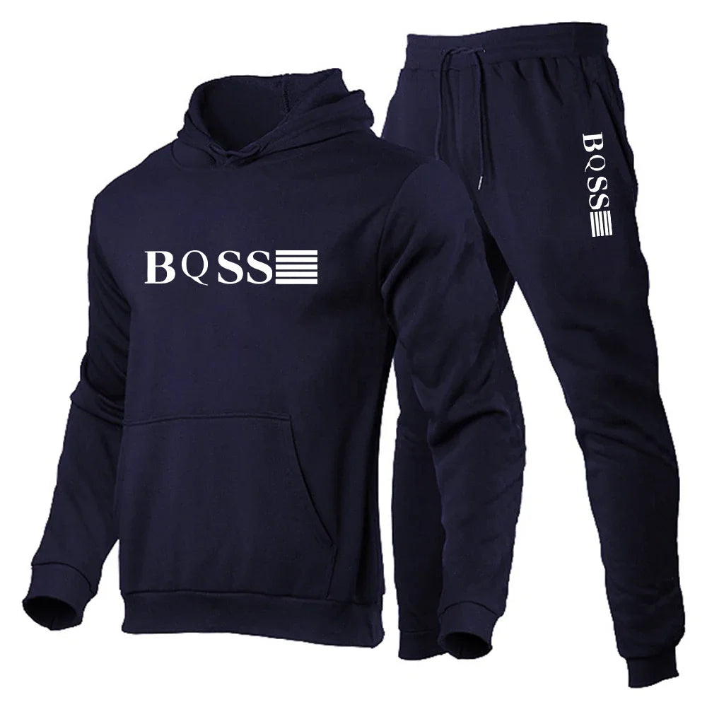 Men's Sports Tracksuit: Hoodie & Pants Set, Running, Casual, Sweatshirt & Sweatpants.